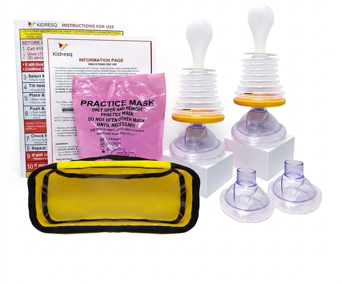 KidResq choking rescue device Pack of 2 – two kits with adult and child masks